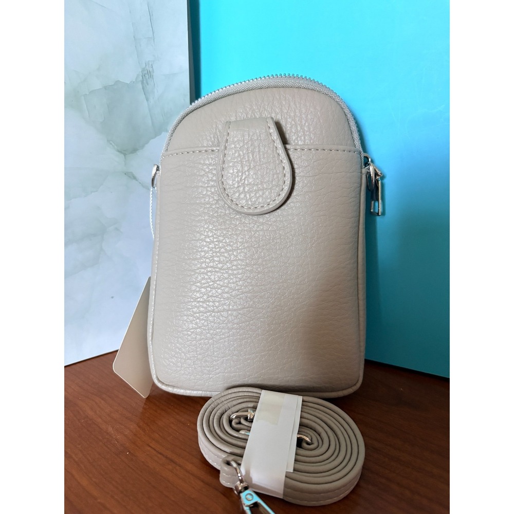Compact Crossbody /‎ Phone Bag made from faux leather (PU leather) - Grey
